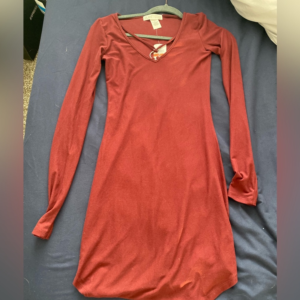 Planet gold body con dress